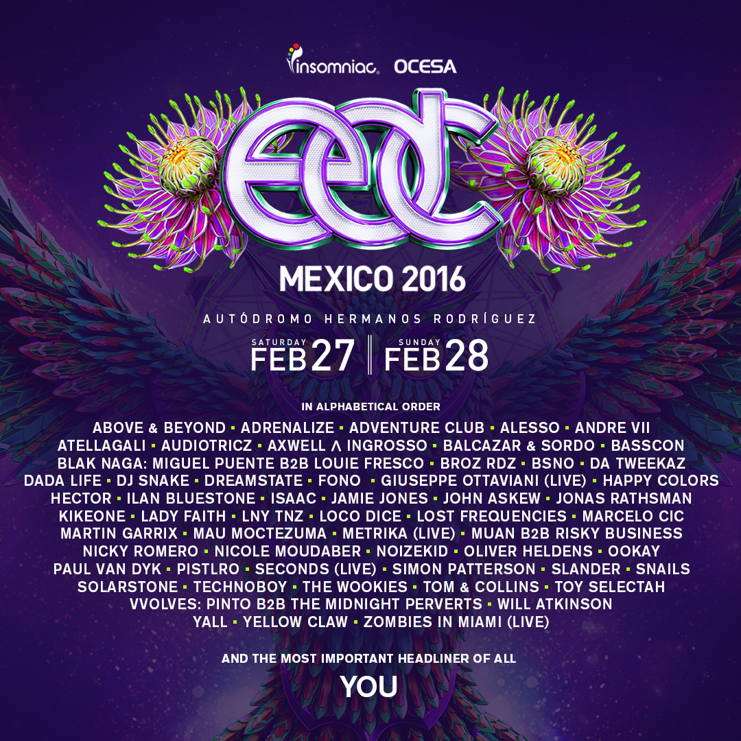 EDC Mexico 2016 line up