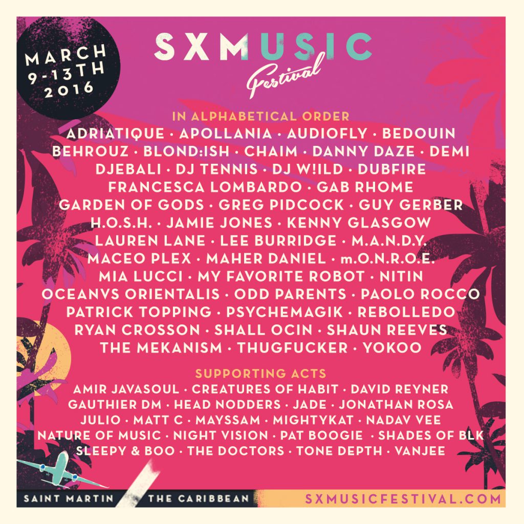 sxmusix2016 full lineup SX Music Festival 2016