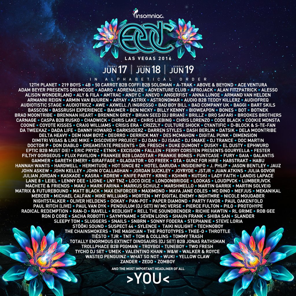 Multiple Sizes ELECTRIC DAISY CARNIVAL EDC 2014 Poster Concert Lineup