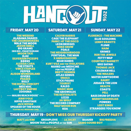 Hangout Music Festival 2016 Lineup