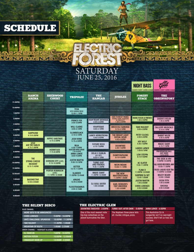 Electric Forest 2016 Set Times