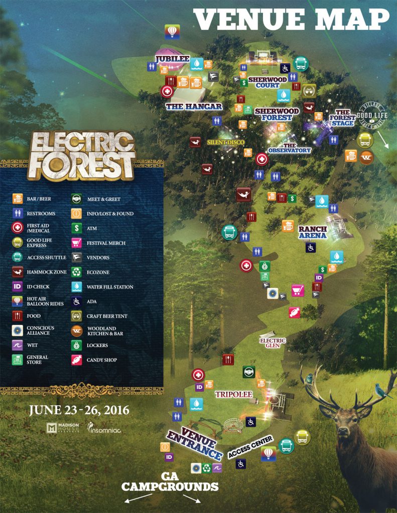 Electric Forest 2016 Map