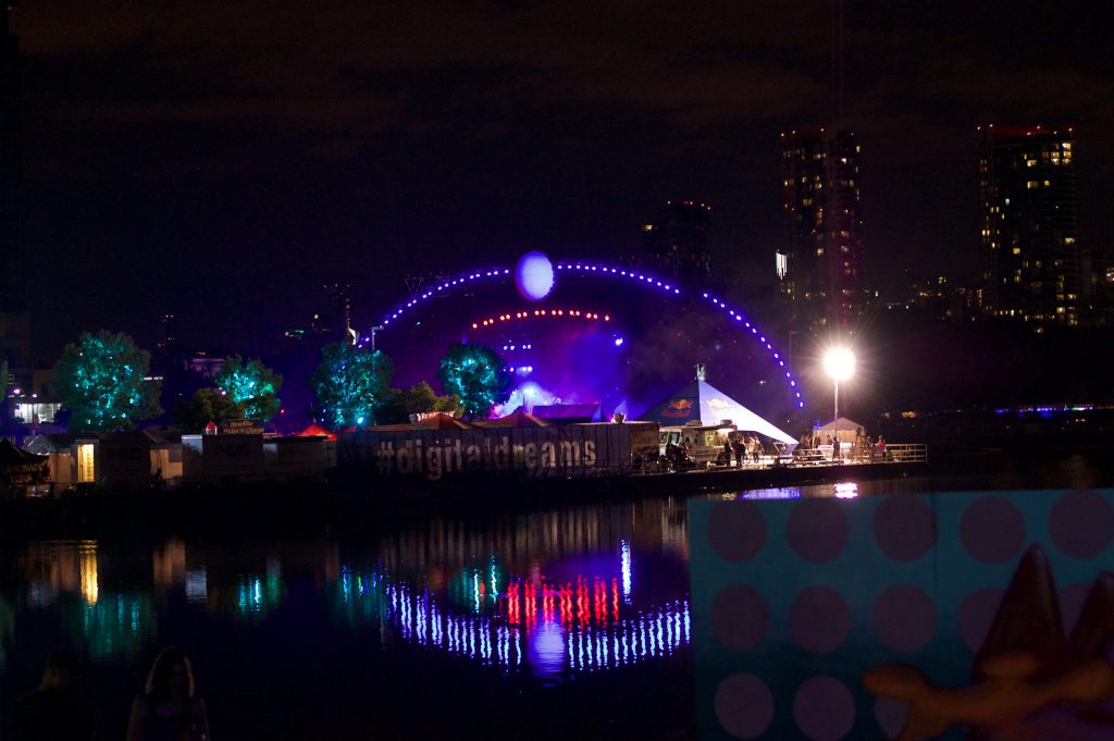 Main stage from across the harbour