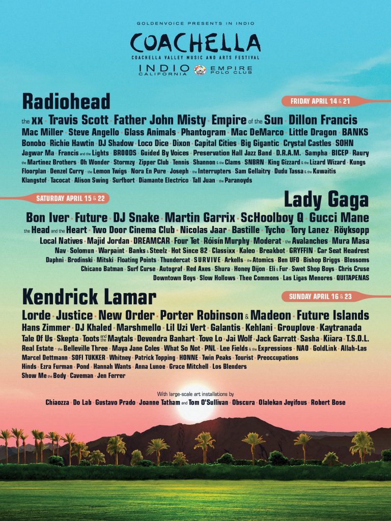 Coachella 2017 Lineup Lady Gaga and more