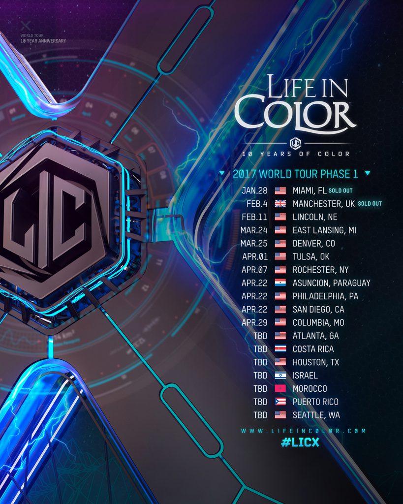 Life In Color 10 Year X Tour Dates