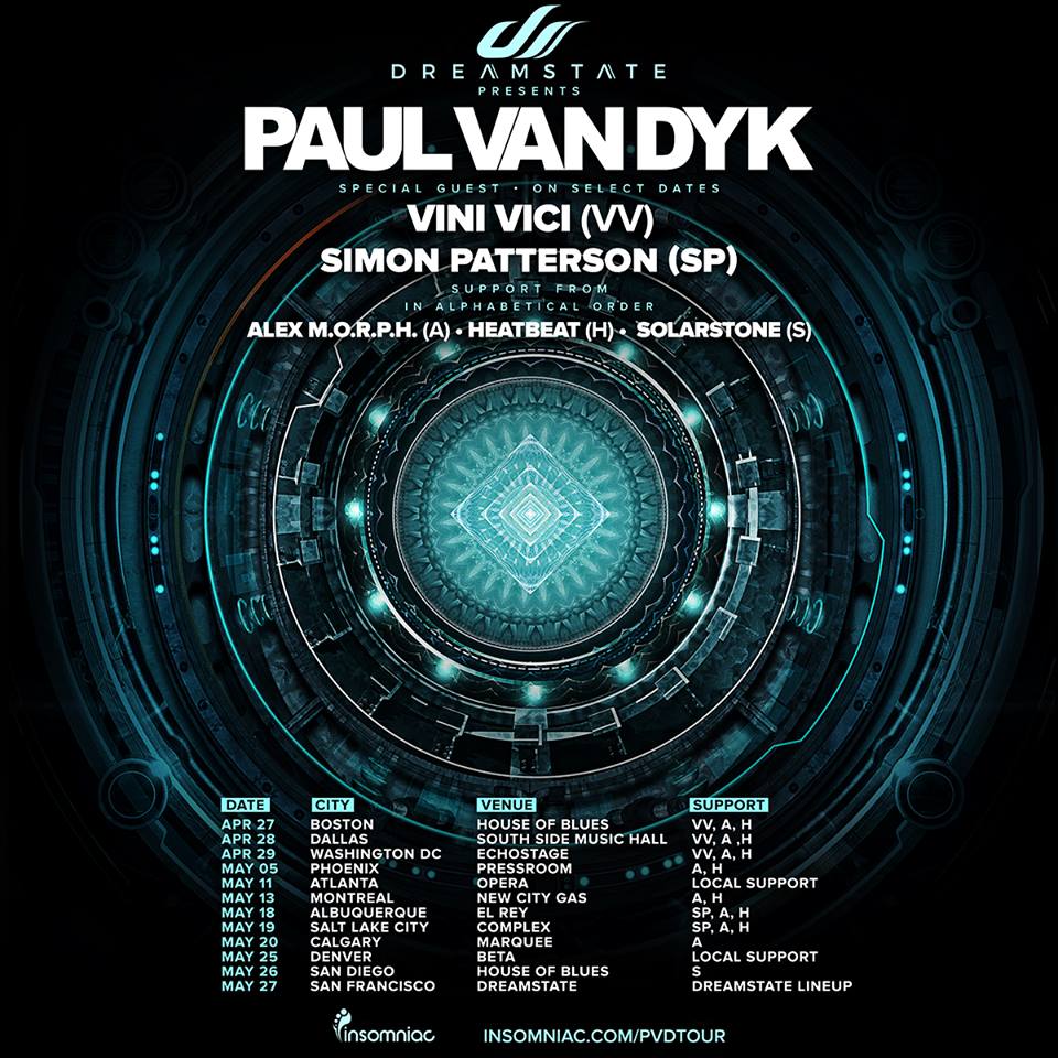 Dreamstate Presents Paul Van Dyk Tour 2017 square