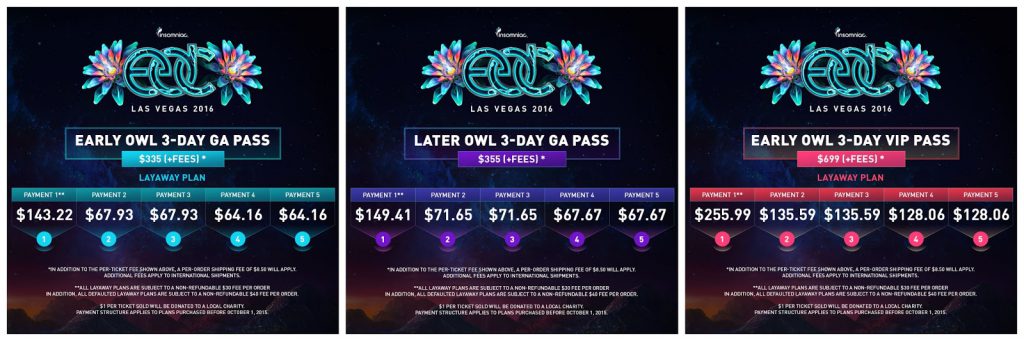 EDC 2016 Payment Plans