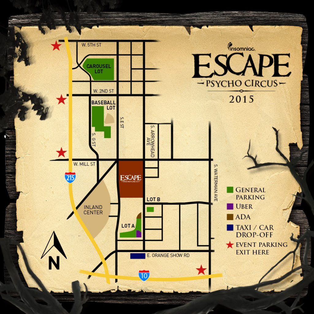 Escape: Psycho Circus 2015 Parking