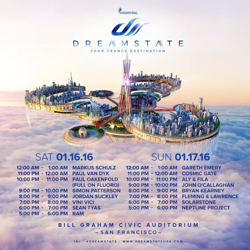 Dreamstate SF Set Times