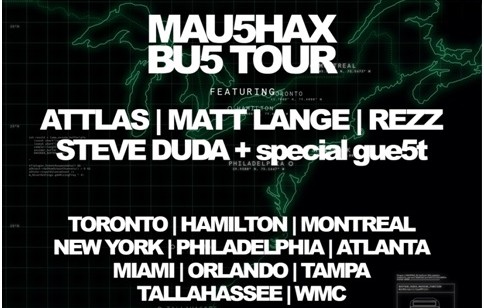 mau5hax bus tour lineup, mau5hax tour, mau5hax lineup