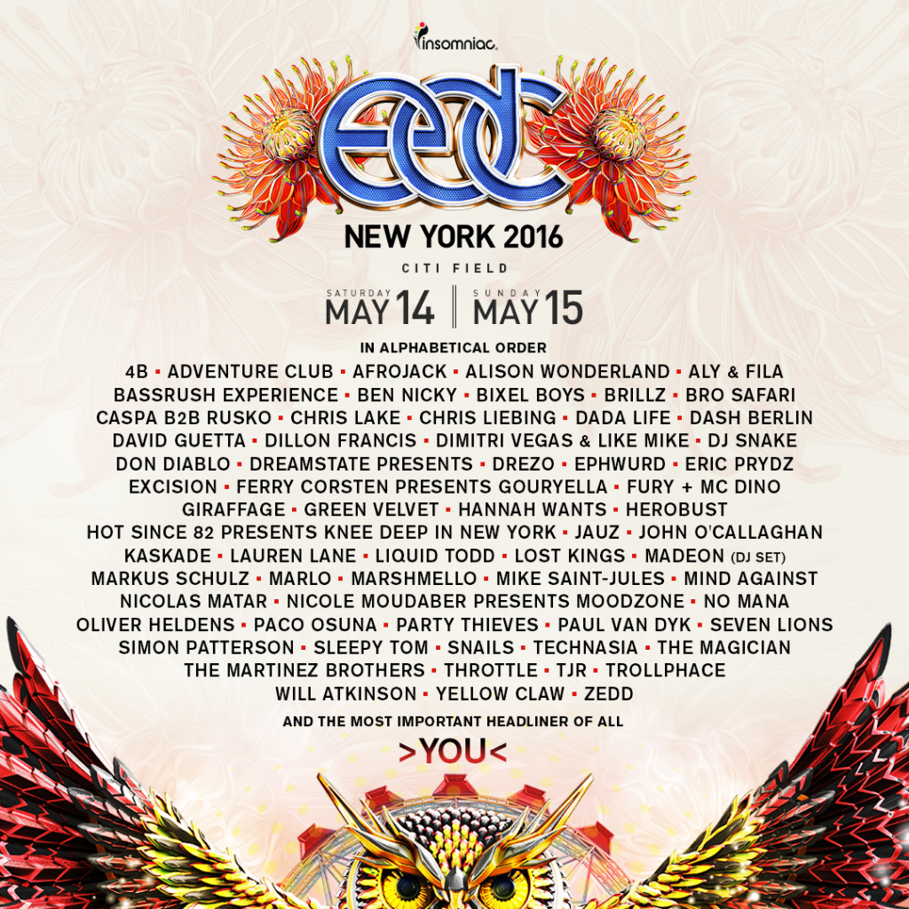 Edc New York 16 Lineup Released Edm Identity