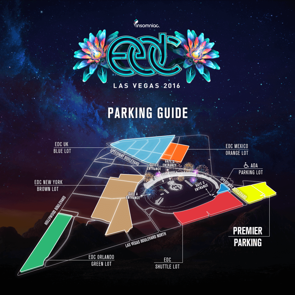 EDC Las Vegas 2016 Parking Map