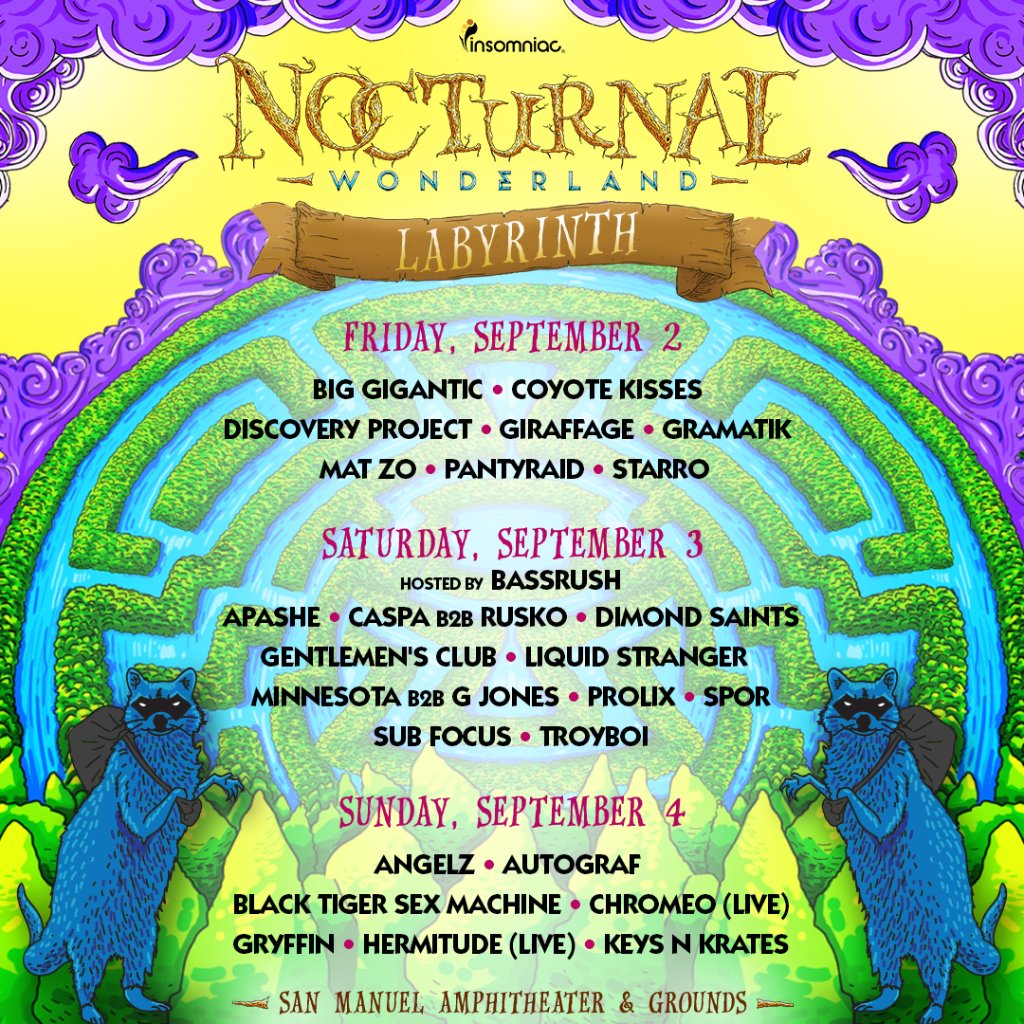 Nocturnal Wonderland 2016 Labyrinth Lineup