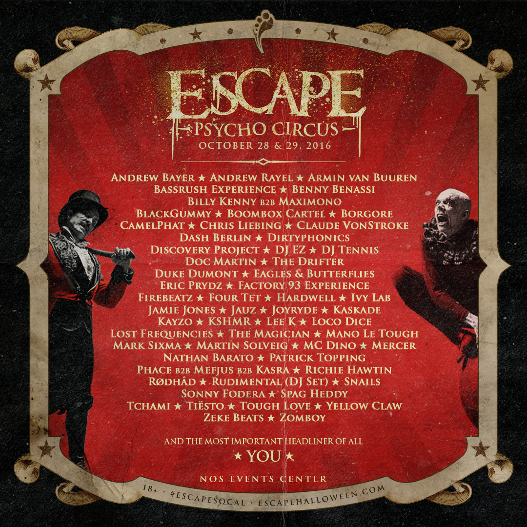 escape halloween 2016 lineup