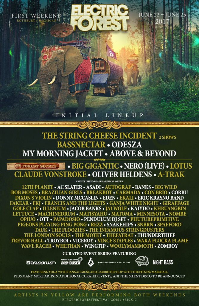 Electric Forest 2017 Weekend 1 Lineup