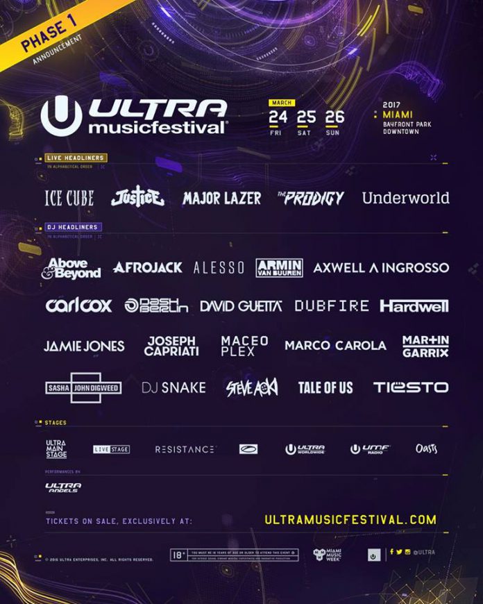Ultra Music Festival 2017 Phase One Lineup Announced Edm Identity