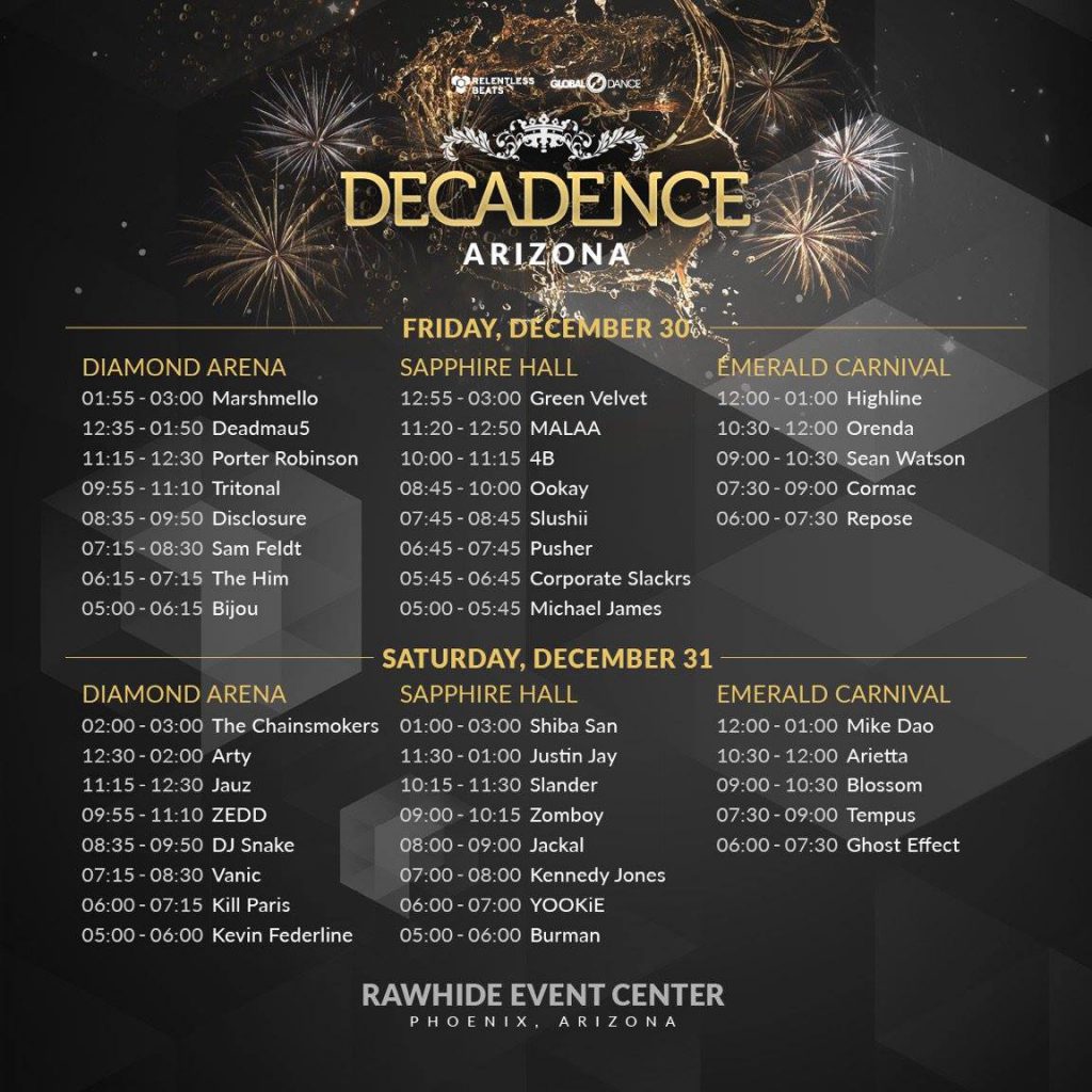 Decadence tickets az