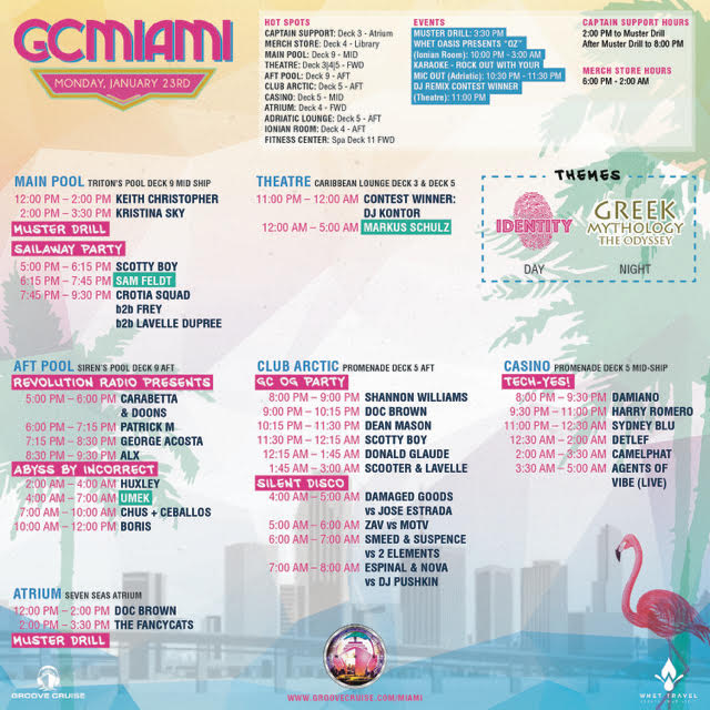 Groove Cruise Miami 2017 Set Times Monday