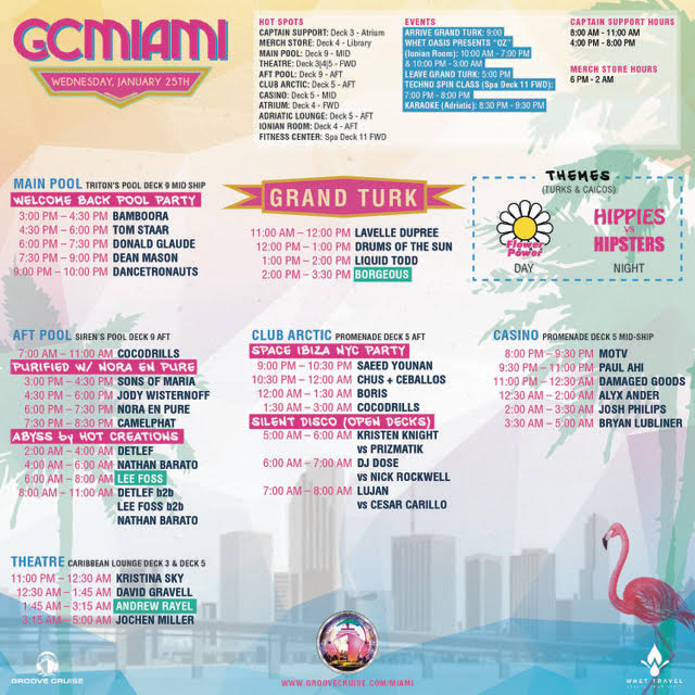 Groove Cruise Miami 2017 Set Times Wednesday