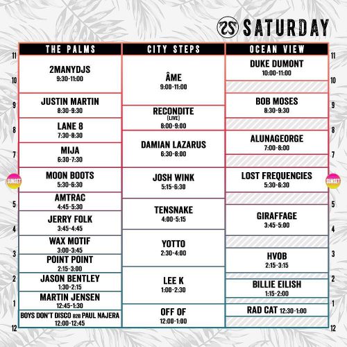 CRSSD Festival Spring 2017 Set Times Saturday