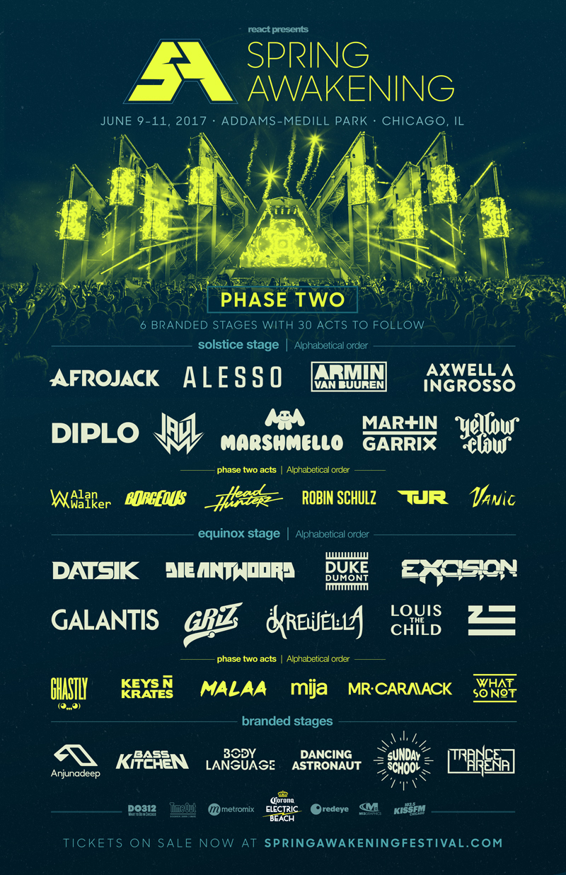 Spring Awakening Music Festival 2017 Phase Two Lineup Revealed! EDM