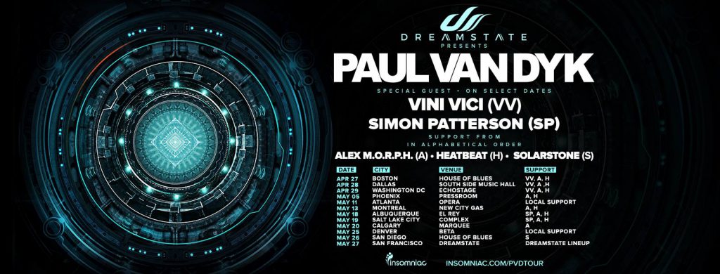 Dreamstate Presents Paul van Dyk Tour Schedule
