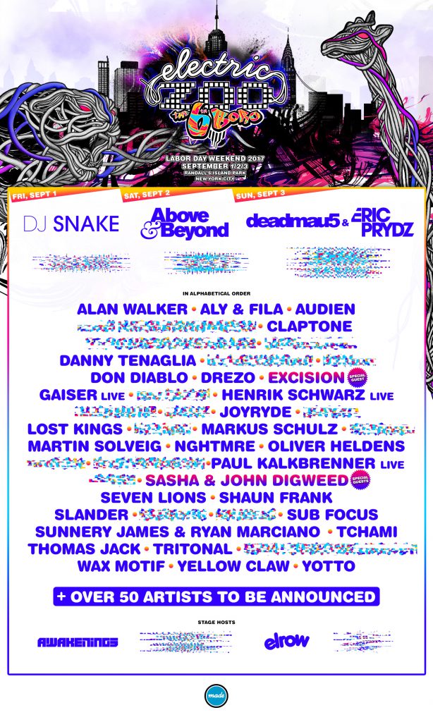 Electric Zoo: The 6th Boro Phase One Lineup