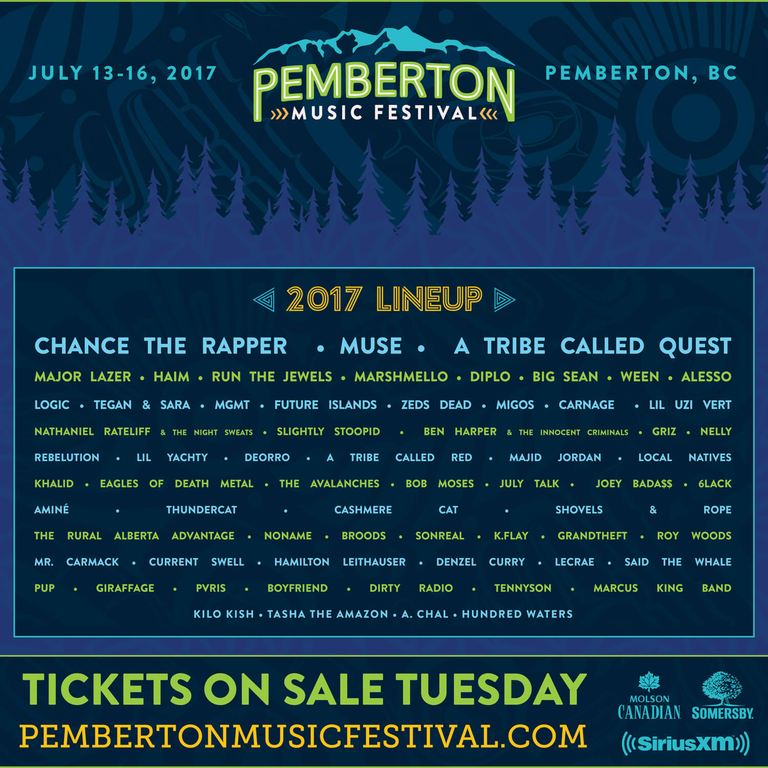 Pemberton Music Festival 2017 Lineup