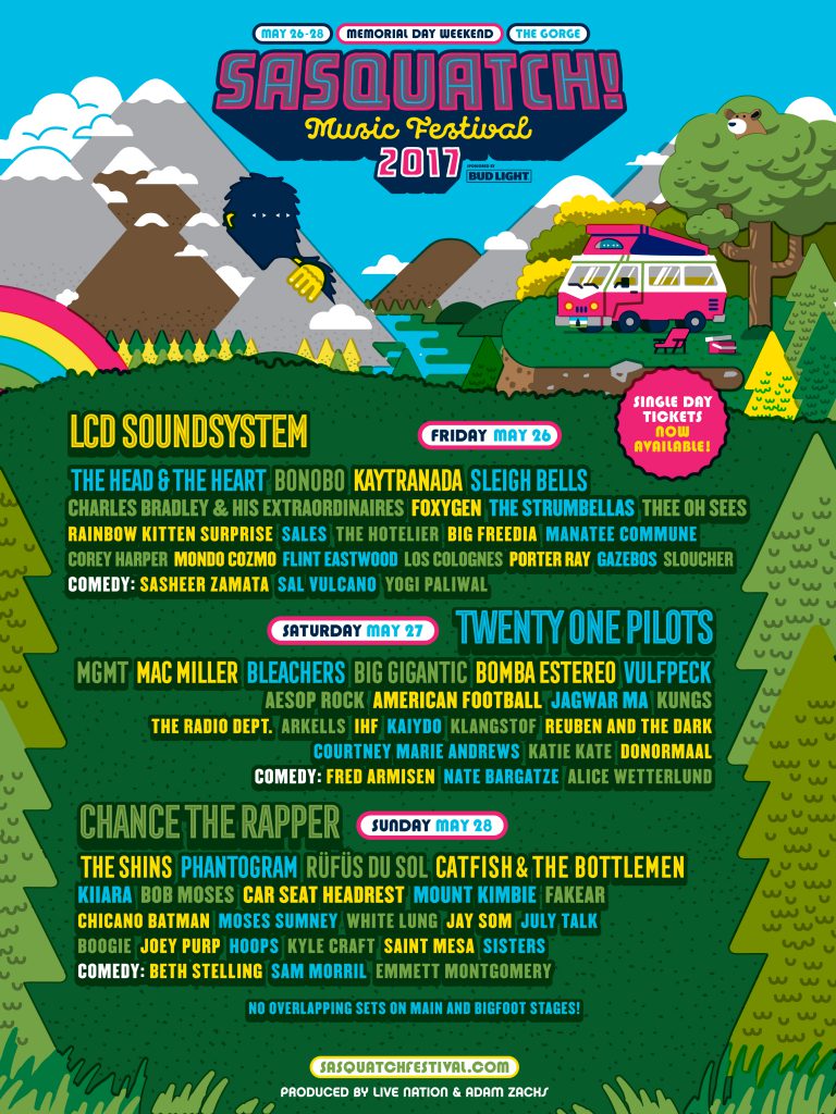 Sasquatch! Music Festival 2017 Lineup