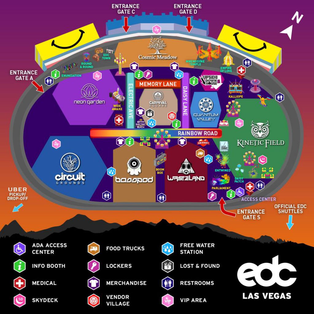 EDC Las Vegas 2017 Festival Map