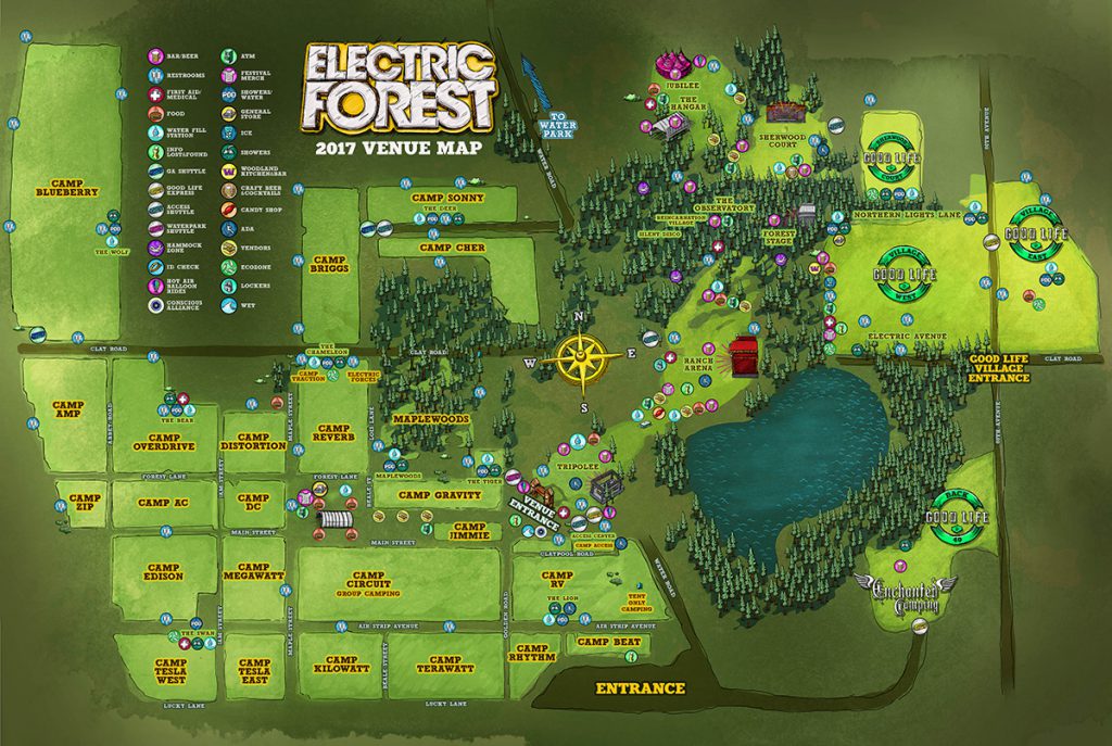 Electric Forest 2017 Overhead Map