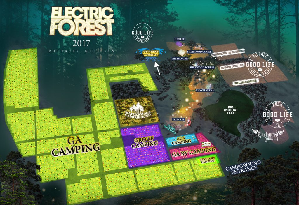 Electric Forest 2017 Lodging Map