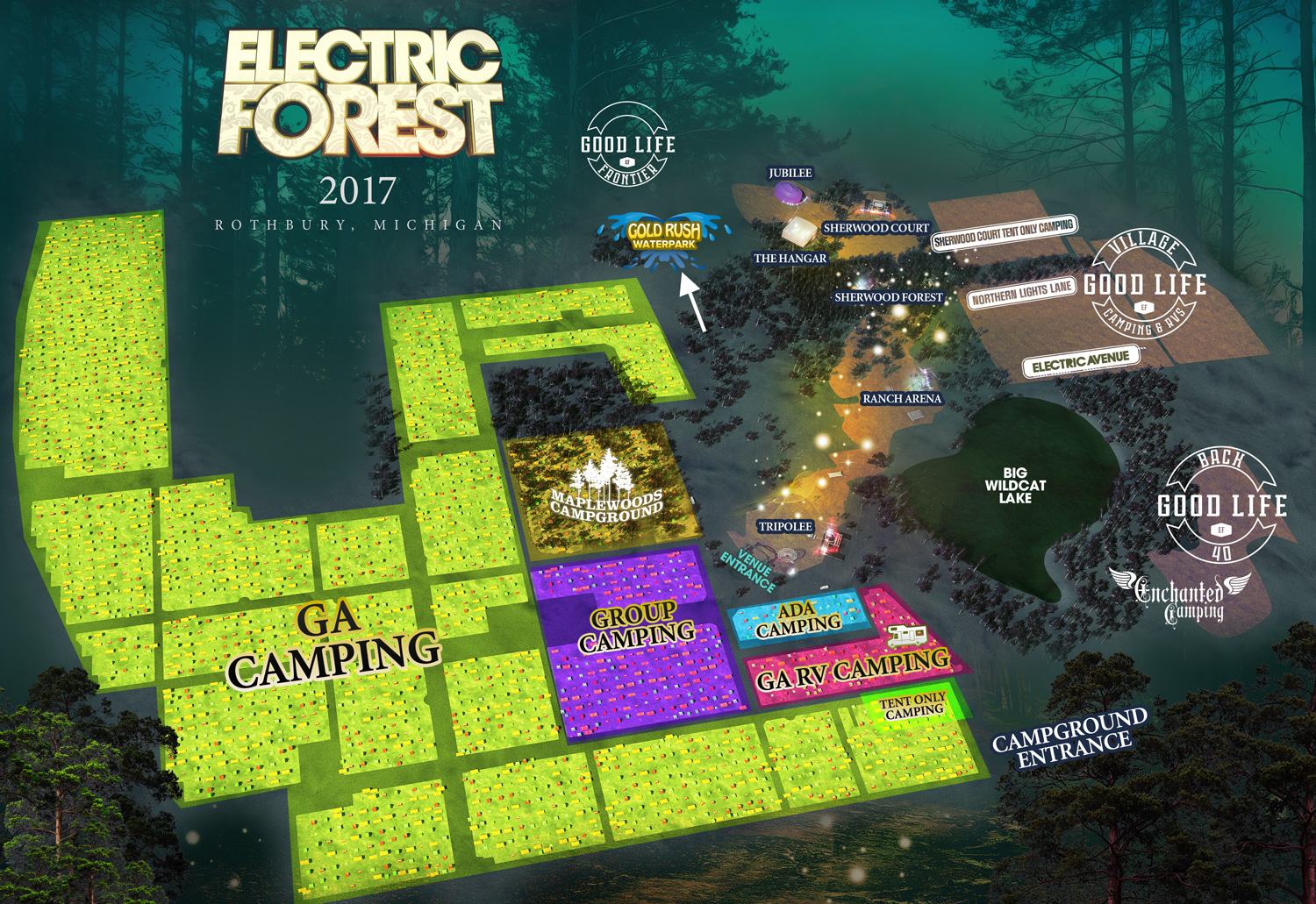 Electric Forest Map Color 2018