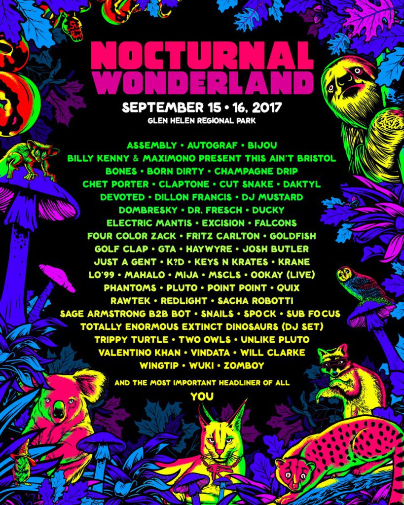 Nocturnal Wonderland 2017 Lineup