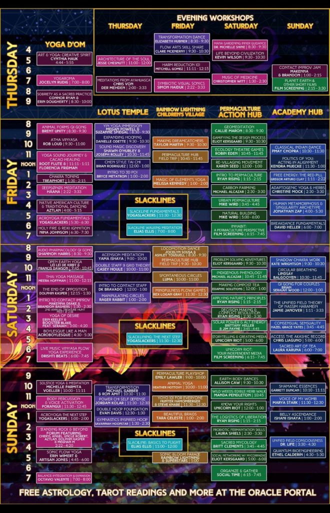 Sonic Bloom Events Schedule