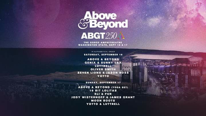Above & Beyond Group Therapy 250 Announcement Flyer