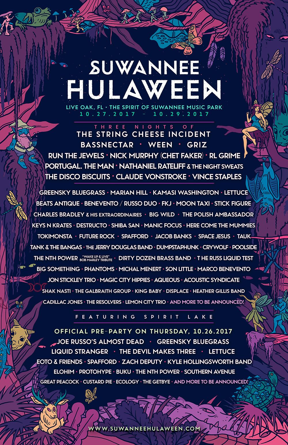 Suwannee Hulaween 2017 Lineup