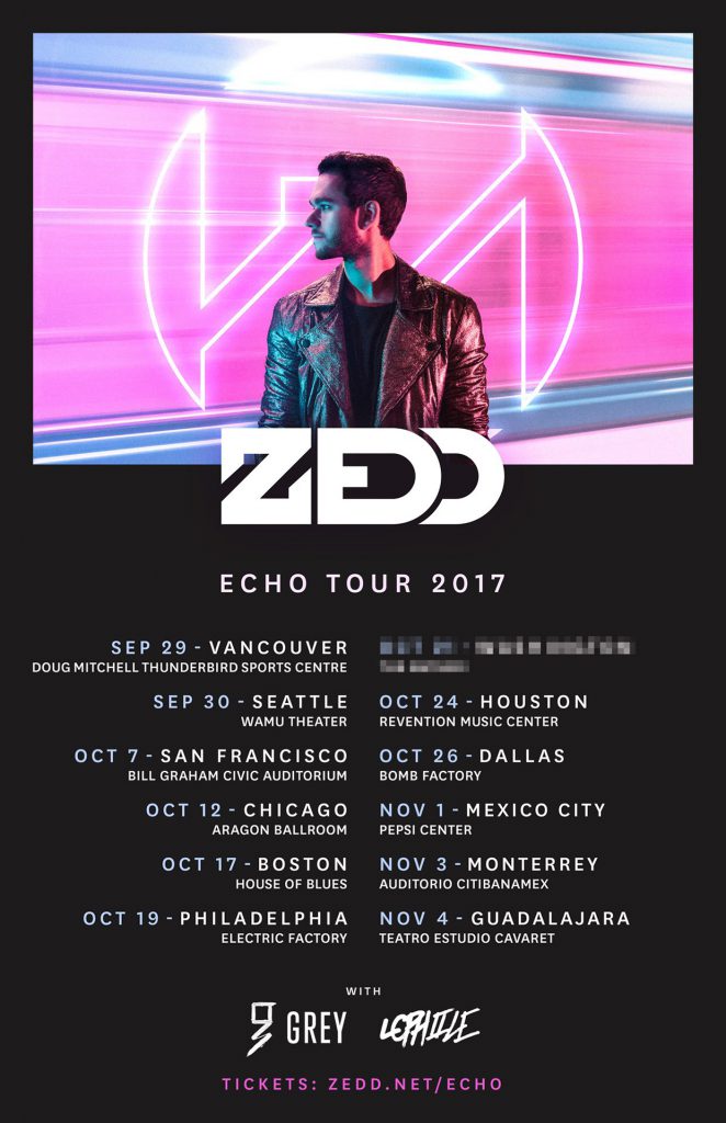 Zedd Echo Tour Flyer