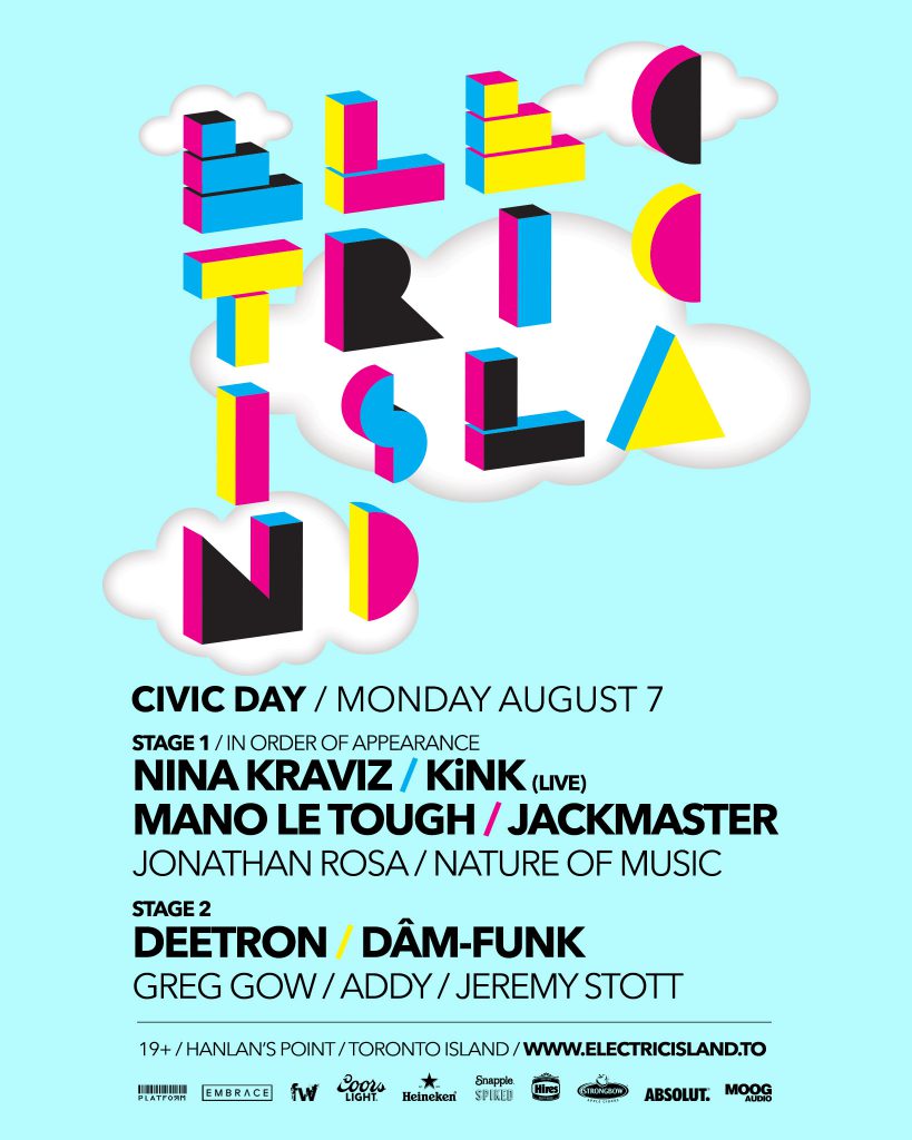 Electric Island 2017 Civic Holiday Lineup