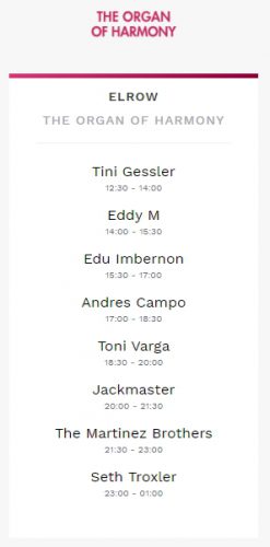 Tomorrowland Set Times Weekend 2 2017 Friday Elrow | The Organ of Harmony