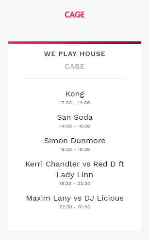 Tomorrowland Set Times Weekend 2 2017 Friday We Play House | Cage