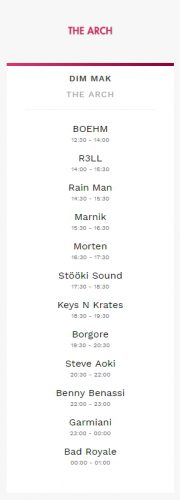 Tomorrowland Set Times Weekend 2 2017 Friday Dim Mak | The Arch