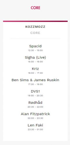 Tomorrowland Set Times Weekend 2 2017 Friday Kozzmozz | Core