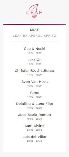 Tomorrowland Set Times Weekend 2 2017 Friday Leaf by Aperol Spritz