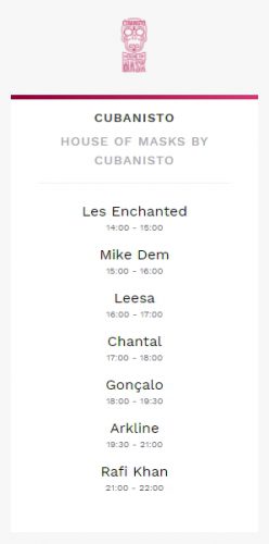 Tomorrowland Set Times Weekend 2 2017 Friday Radio Cubanisto | House of Masks by Cubanisto