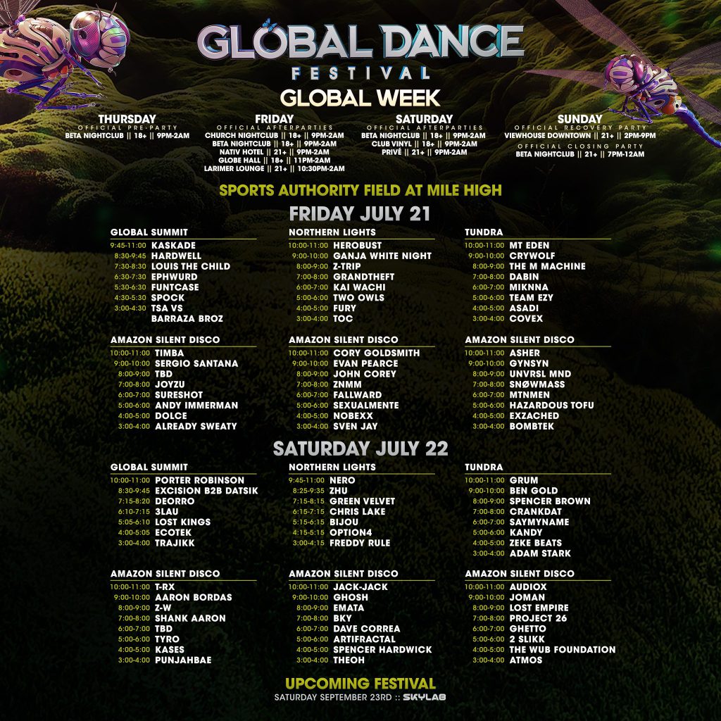 Global Dance Festival 2017 Set Times