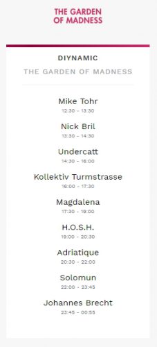 Tomorrowland Set Times Weekend 2 2017 Saturday Dynamic | The Garden of Madness