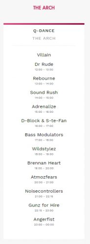 Tomorrowland Set Times Weekend 2 2017 Saturday Q-Dance | The Arch