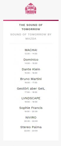 Tomorrowland Set Times Weekend 2 2017 Sunday The Sound of Tomorrow by Mazda
