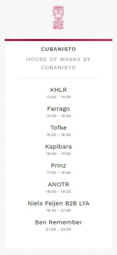 Tomorrowland Set Times Weekend 2 2017 Sunday House of Masks by Cubanisto